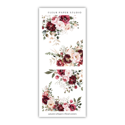 a sticker with flowers and leaves on it