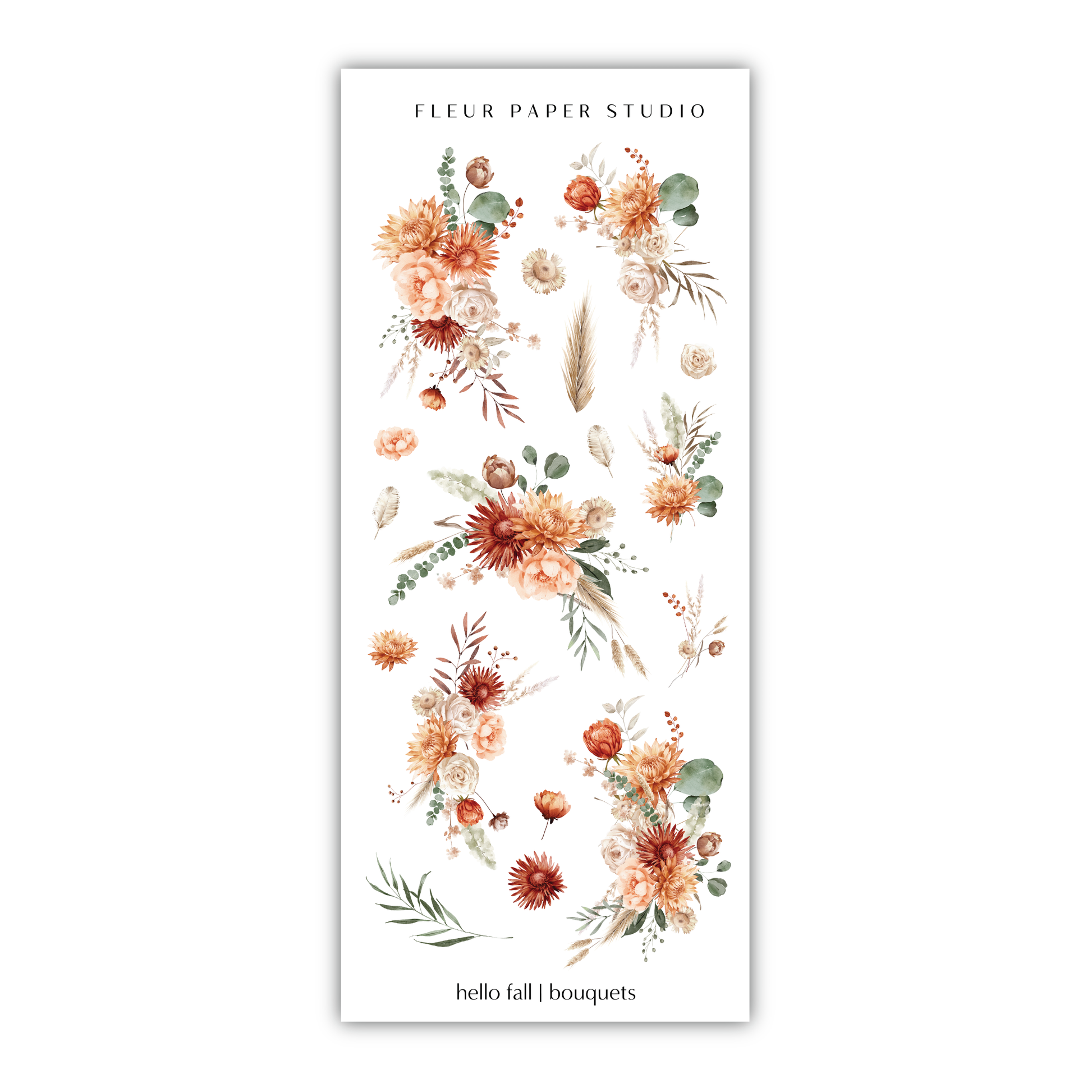 a sticker with flowers and leaves on it