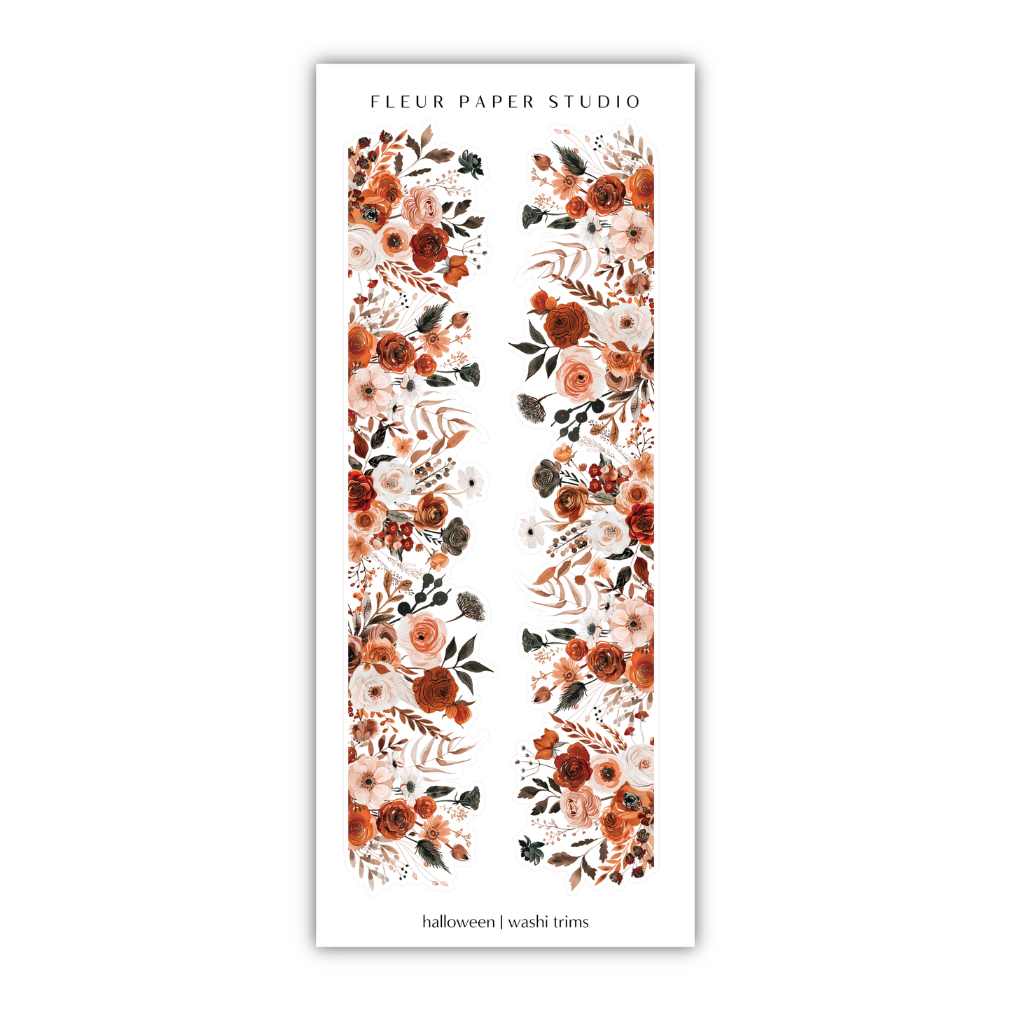 a bookmark with flowers and leaves on it