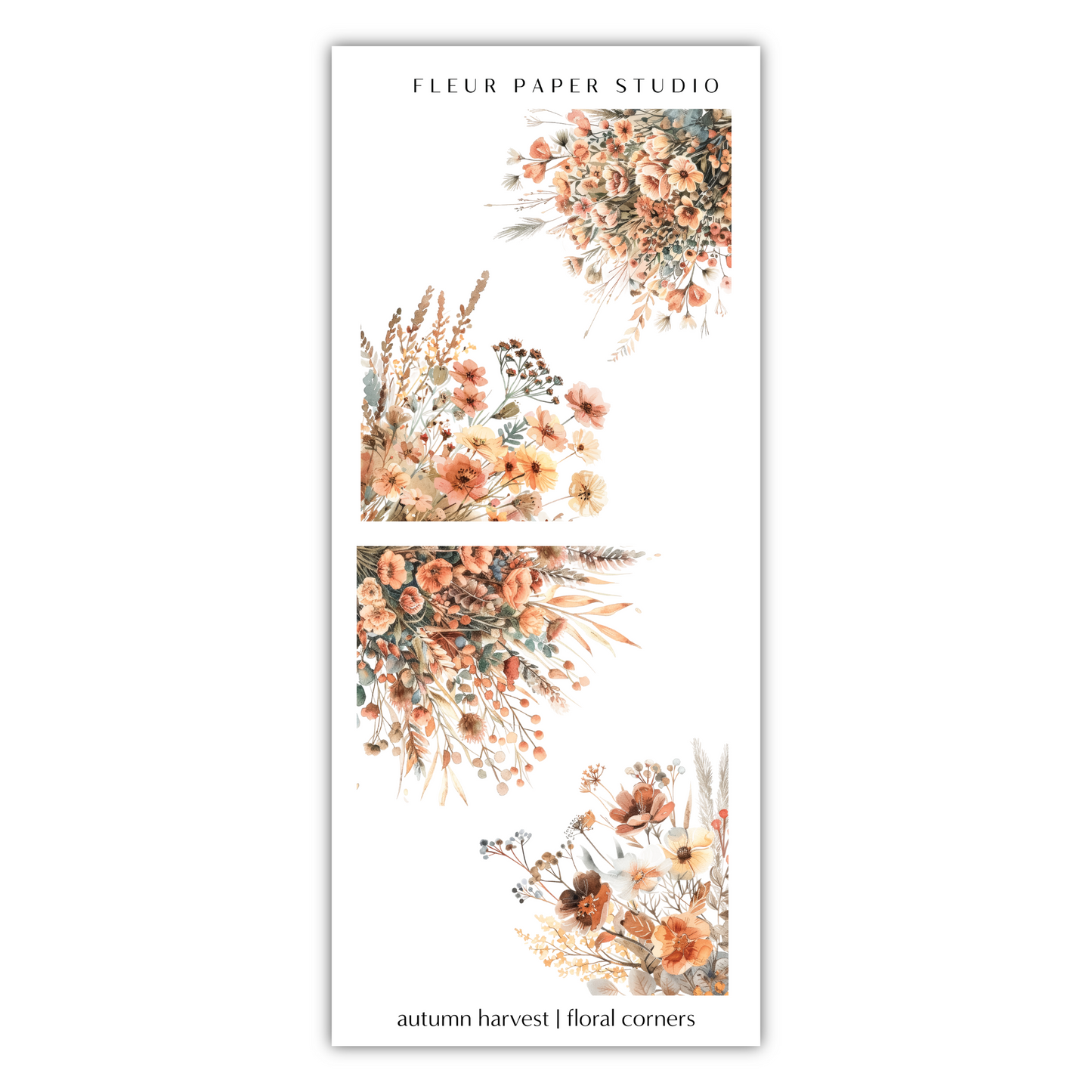 a floral sticker sheet on a white background