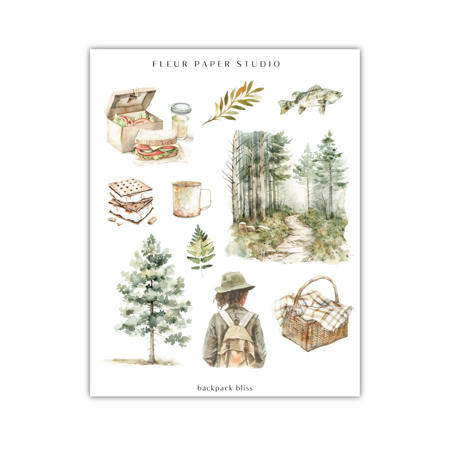 a book with illustrations of trees and other items