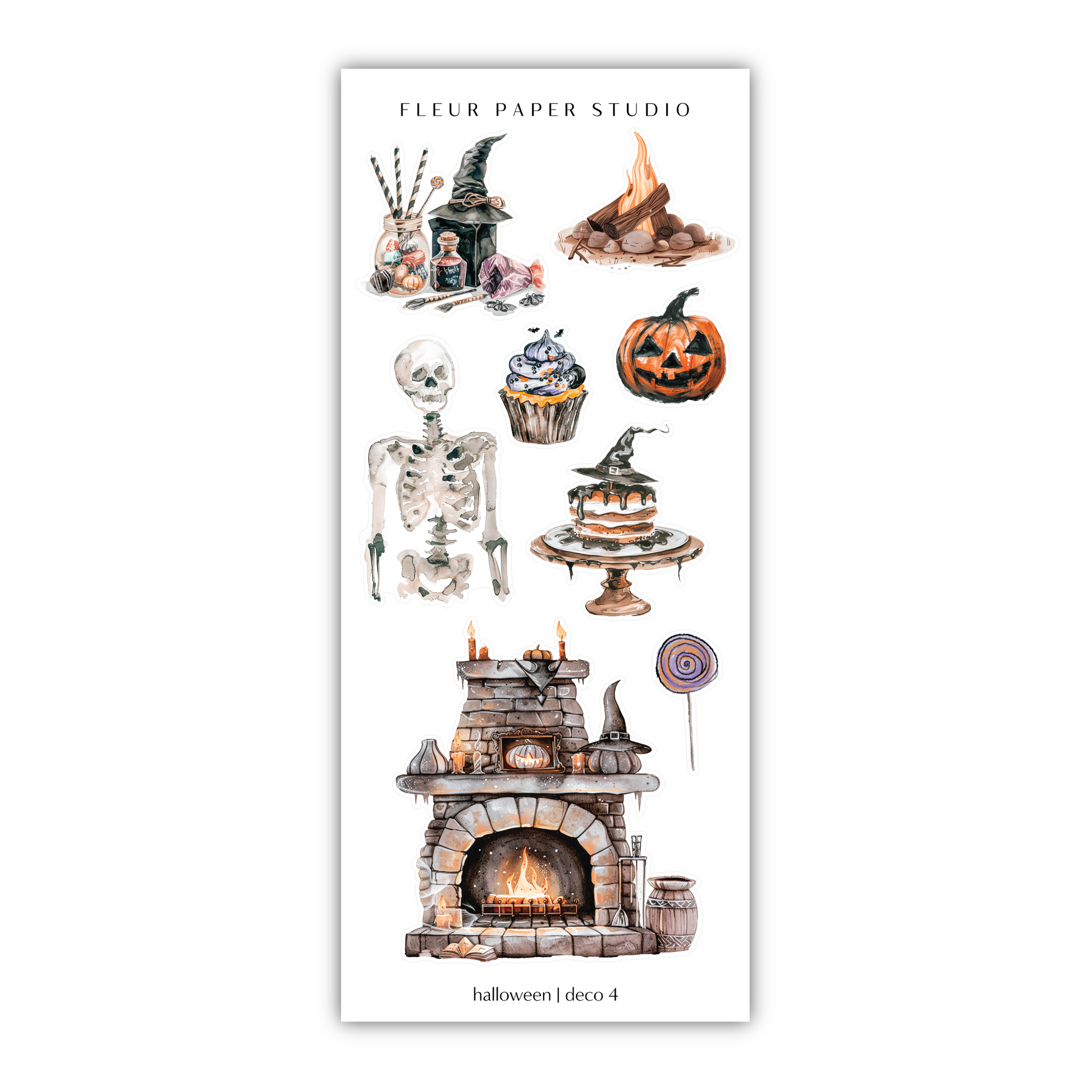 a sticker sheet of halloween stickers on a white background