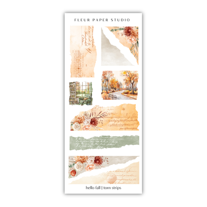 a sticker sheet with a picture of trees and flowers