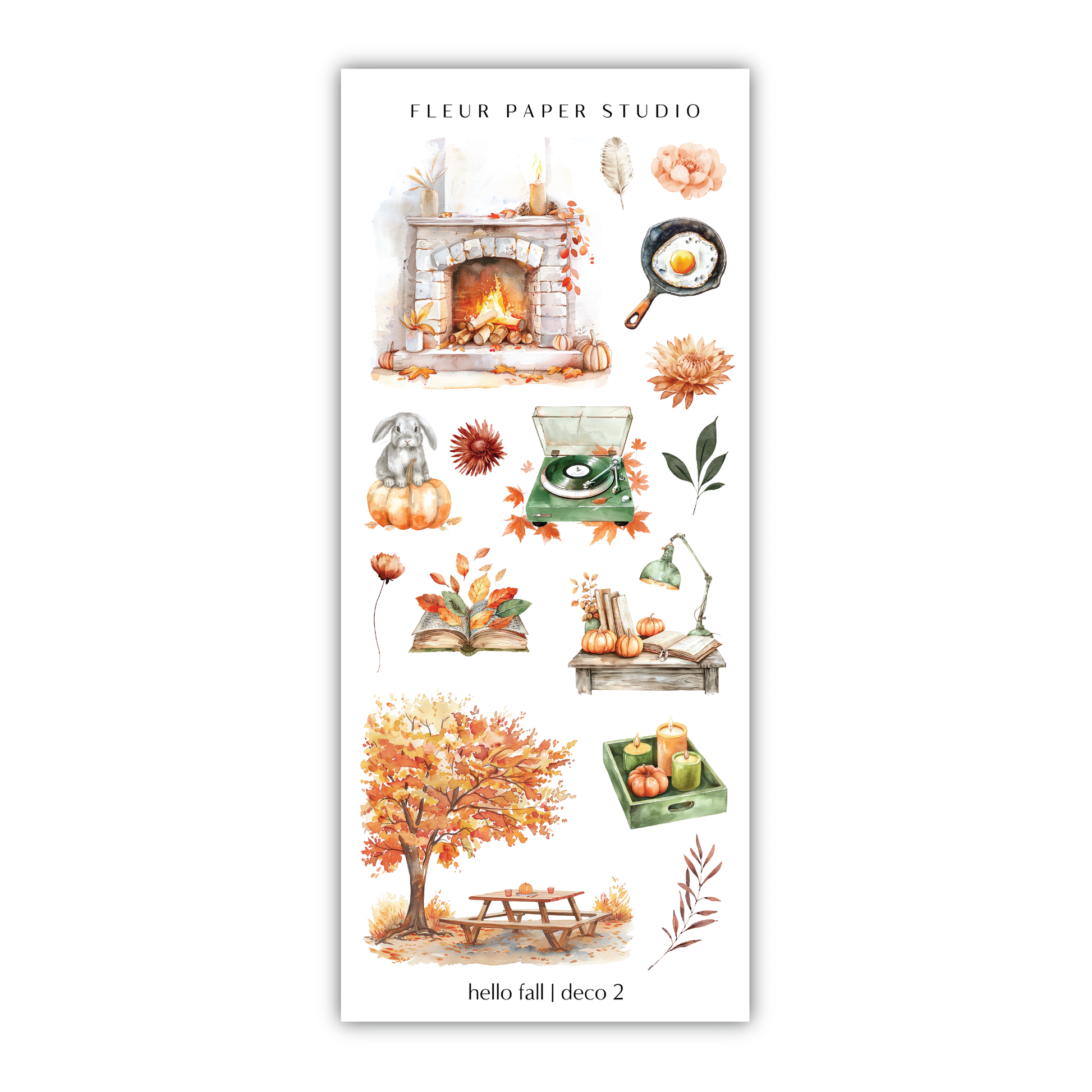 a sticker sheet with a picture of a fireplace