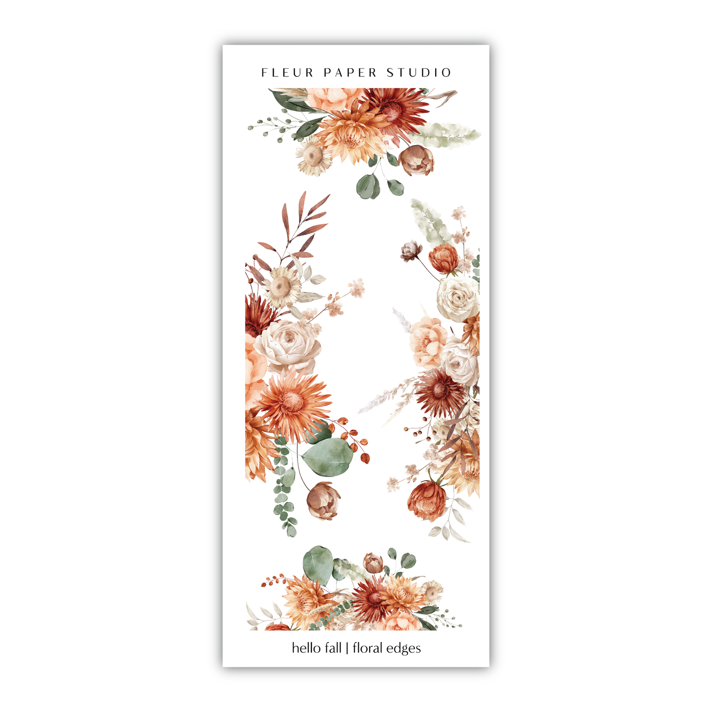 a sticker with flowers and leaves on it