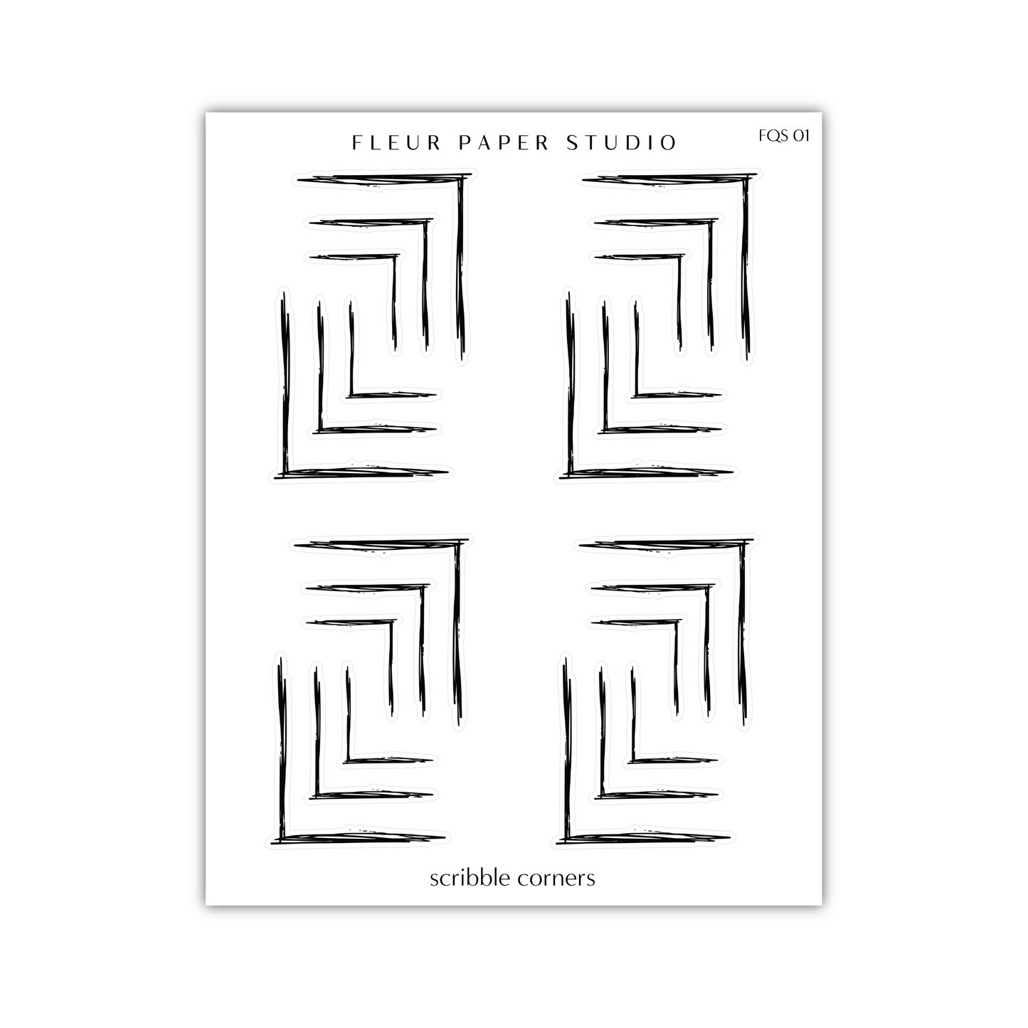 a black and white drawing of four squares