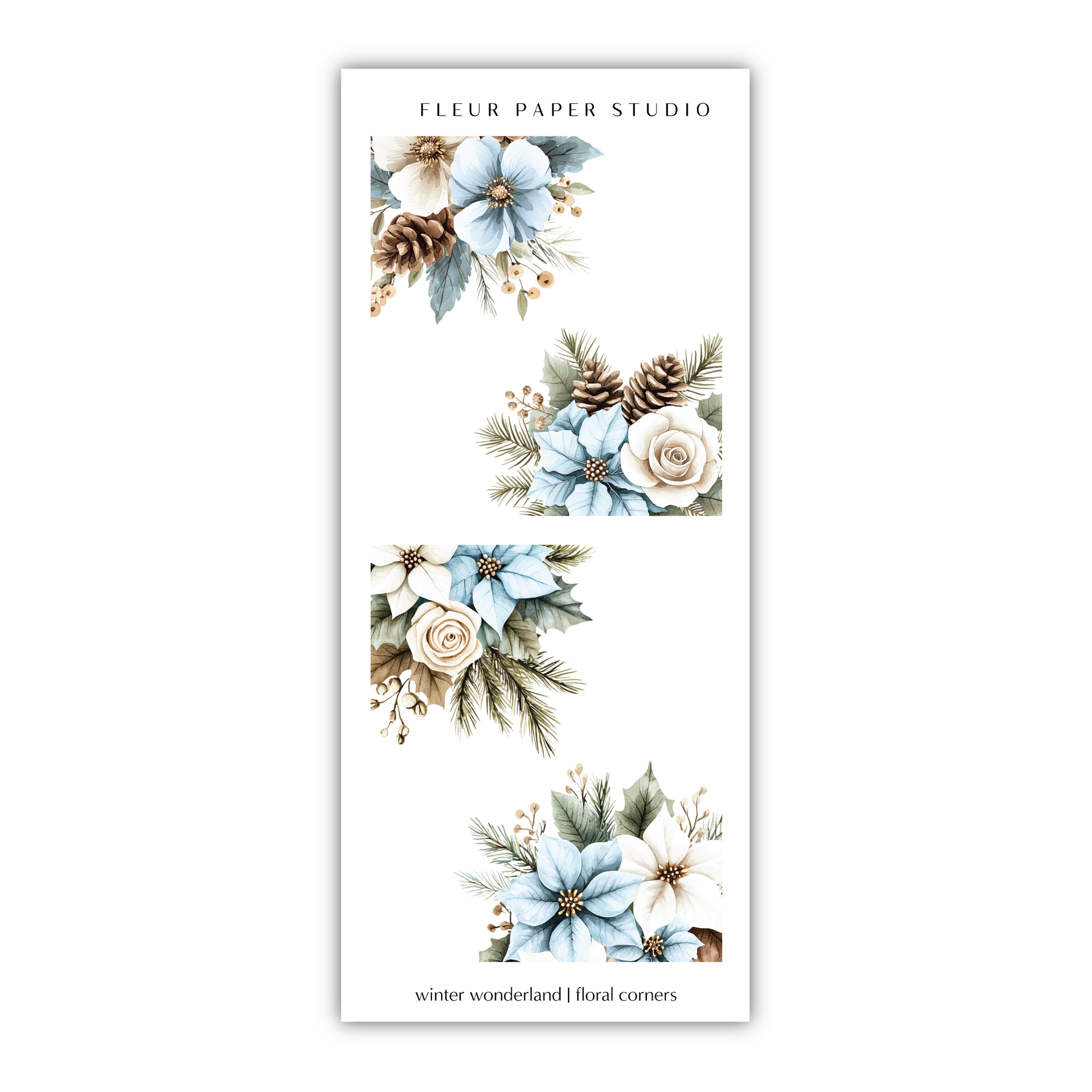 a bookmark with flowers and pine cones on it