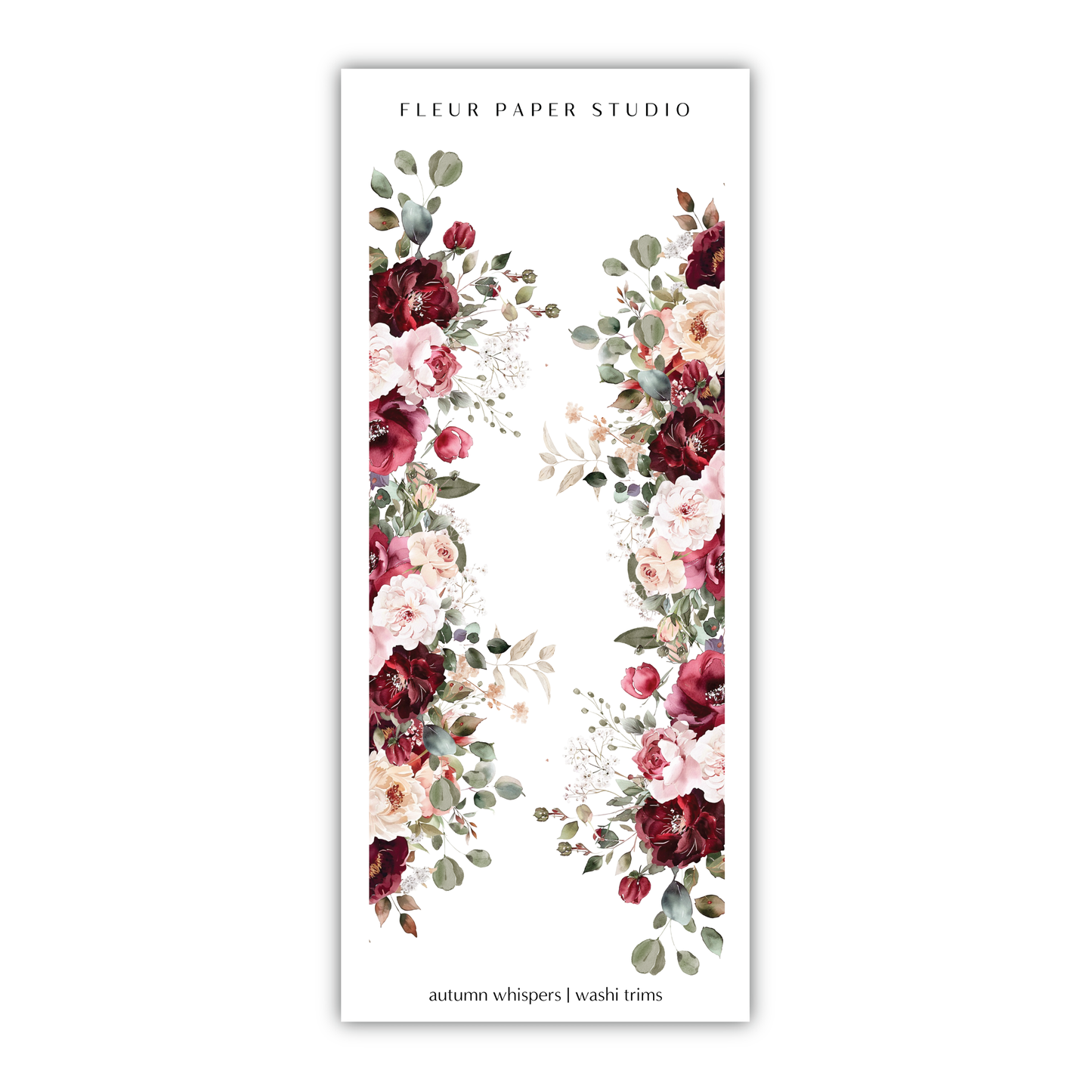 a bookmark with flowers and leaves on it