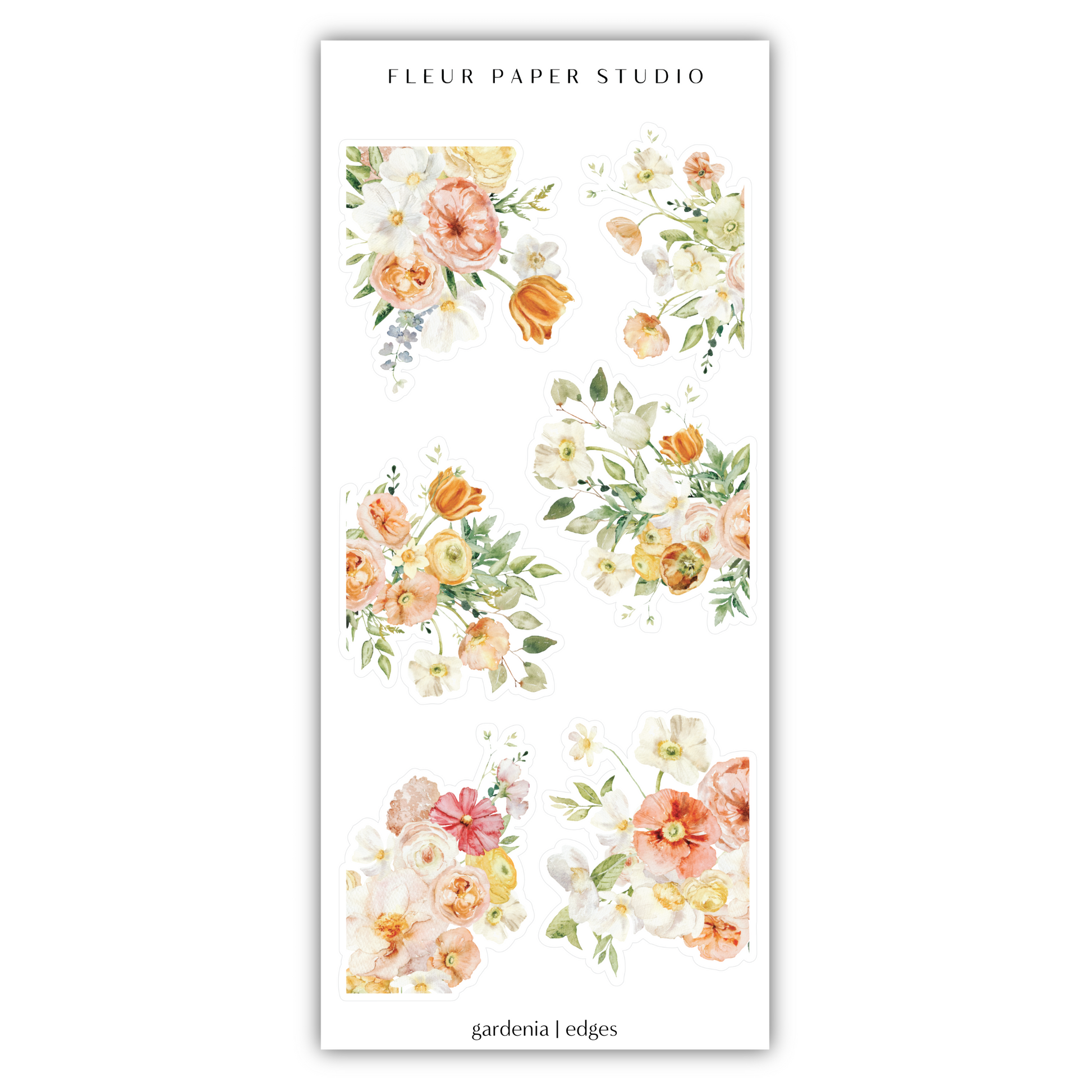 a sticker with flowers and leaves on it