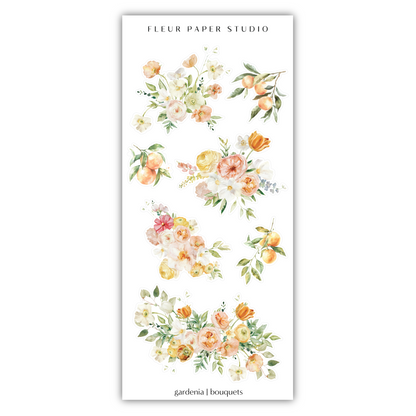 a sticker of flowers on a white background