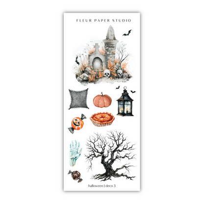 a sticker sheet with a halloween scene