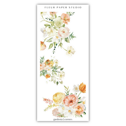 a white bookmark with flowers on it