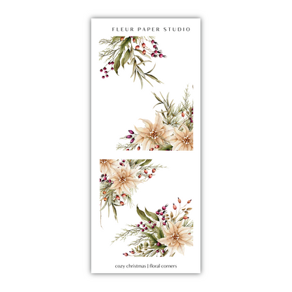 a white bookmark with flowers on it