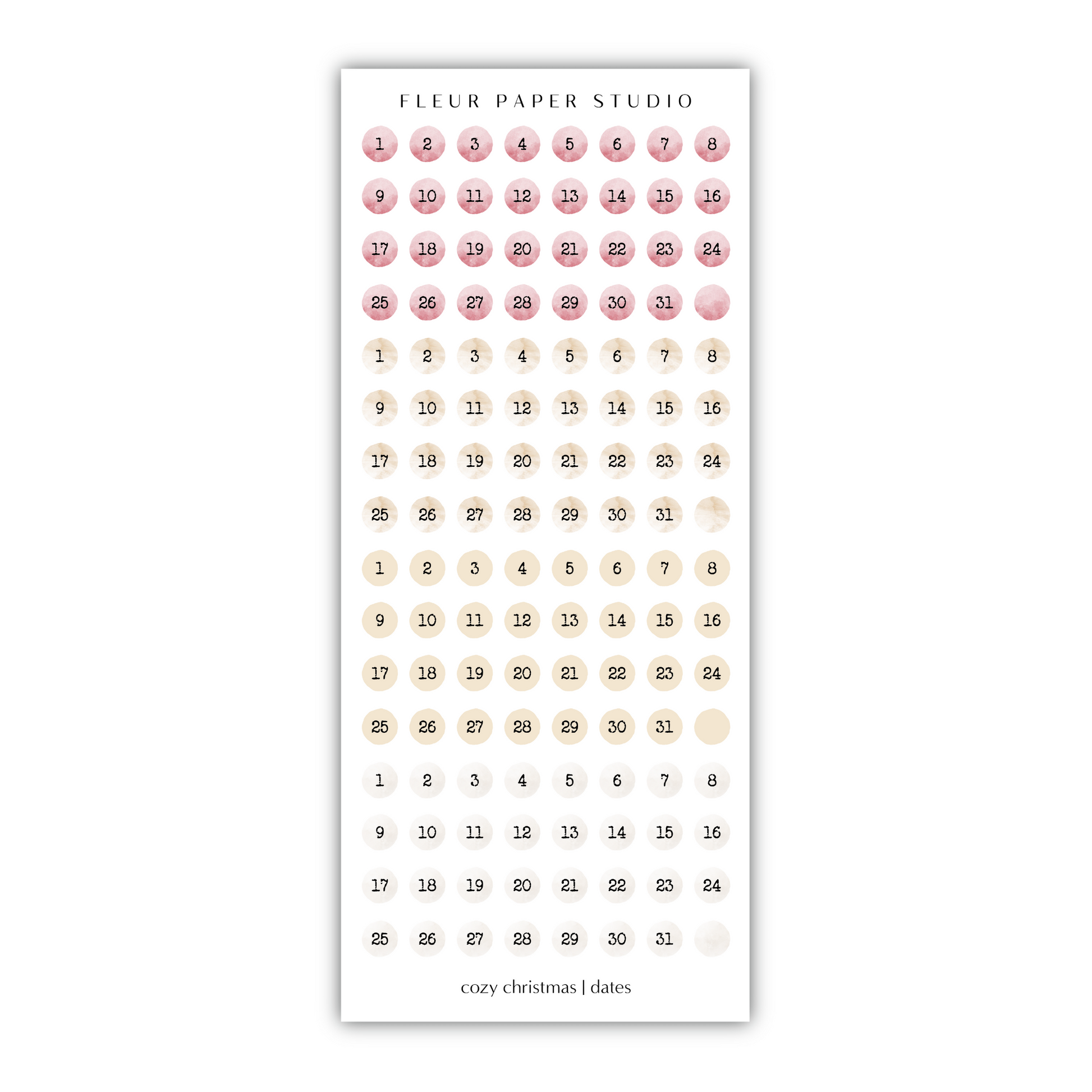 a sticker sheet with a pink and white pattern on it