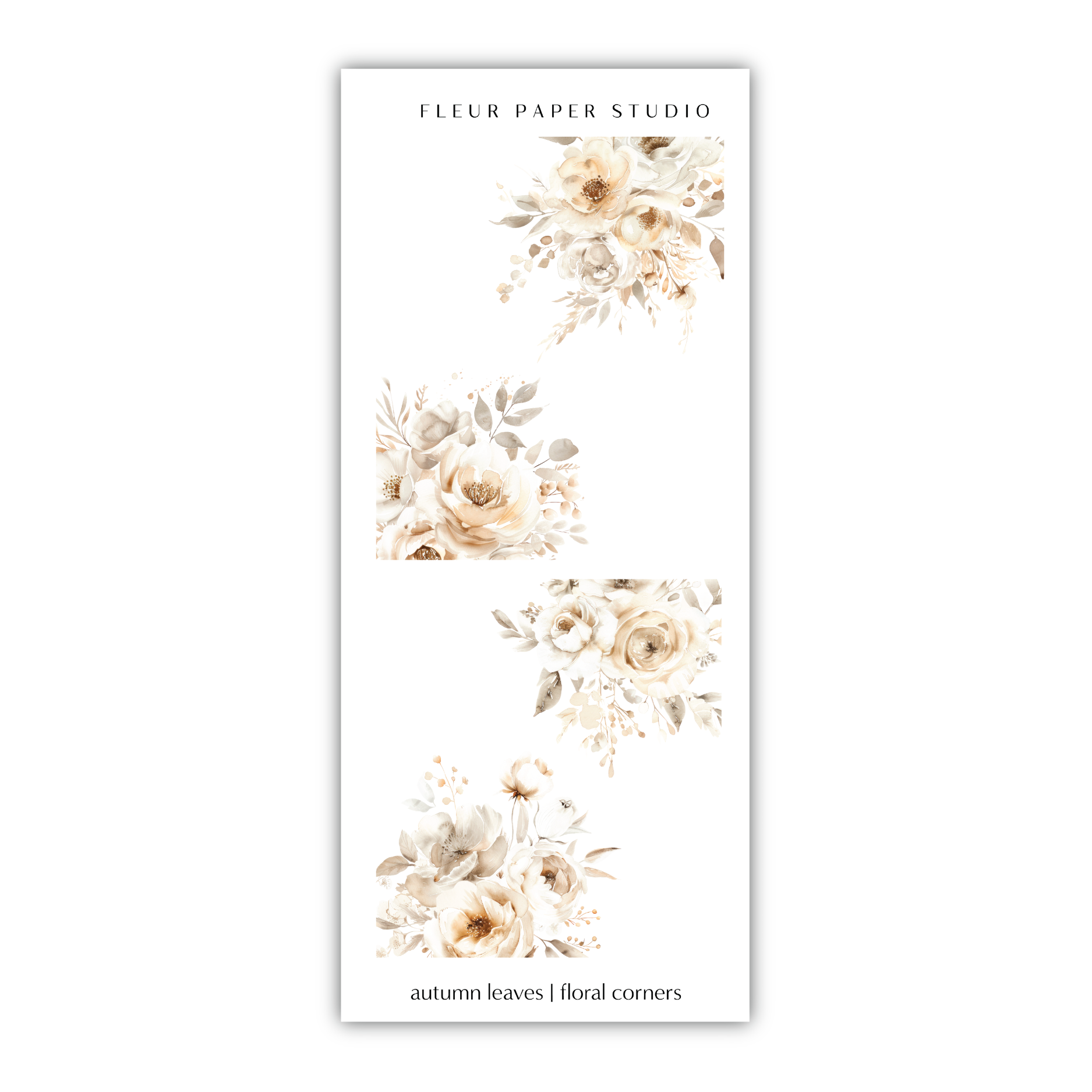 a white bookmark with flowers on it