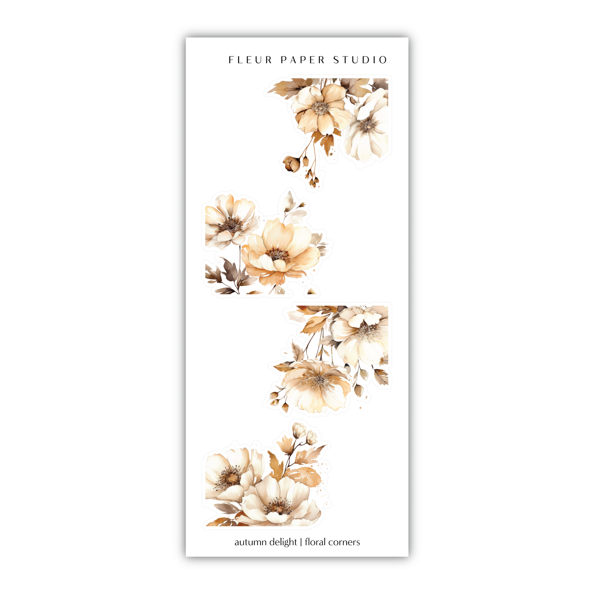 a white bookmark with flowers on it