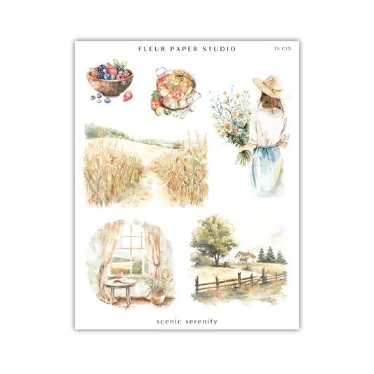 a card with a picture of a farm scene