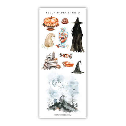 a sticker sheet of halloween stickers on a white background