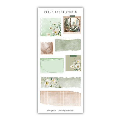 a sticker sheet with flowers and a window