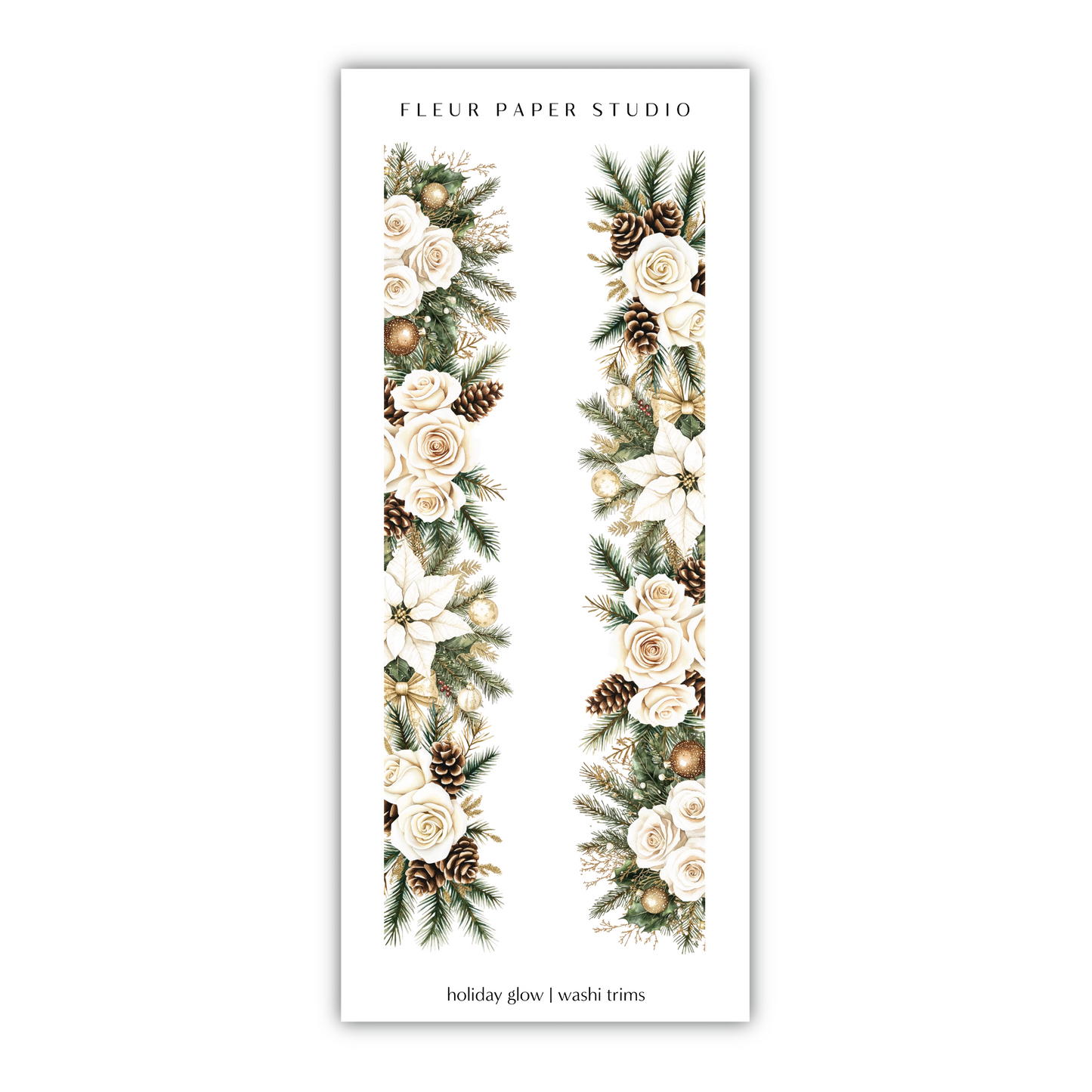 a bookmark with flowers and pine cones on it