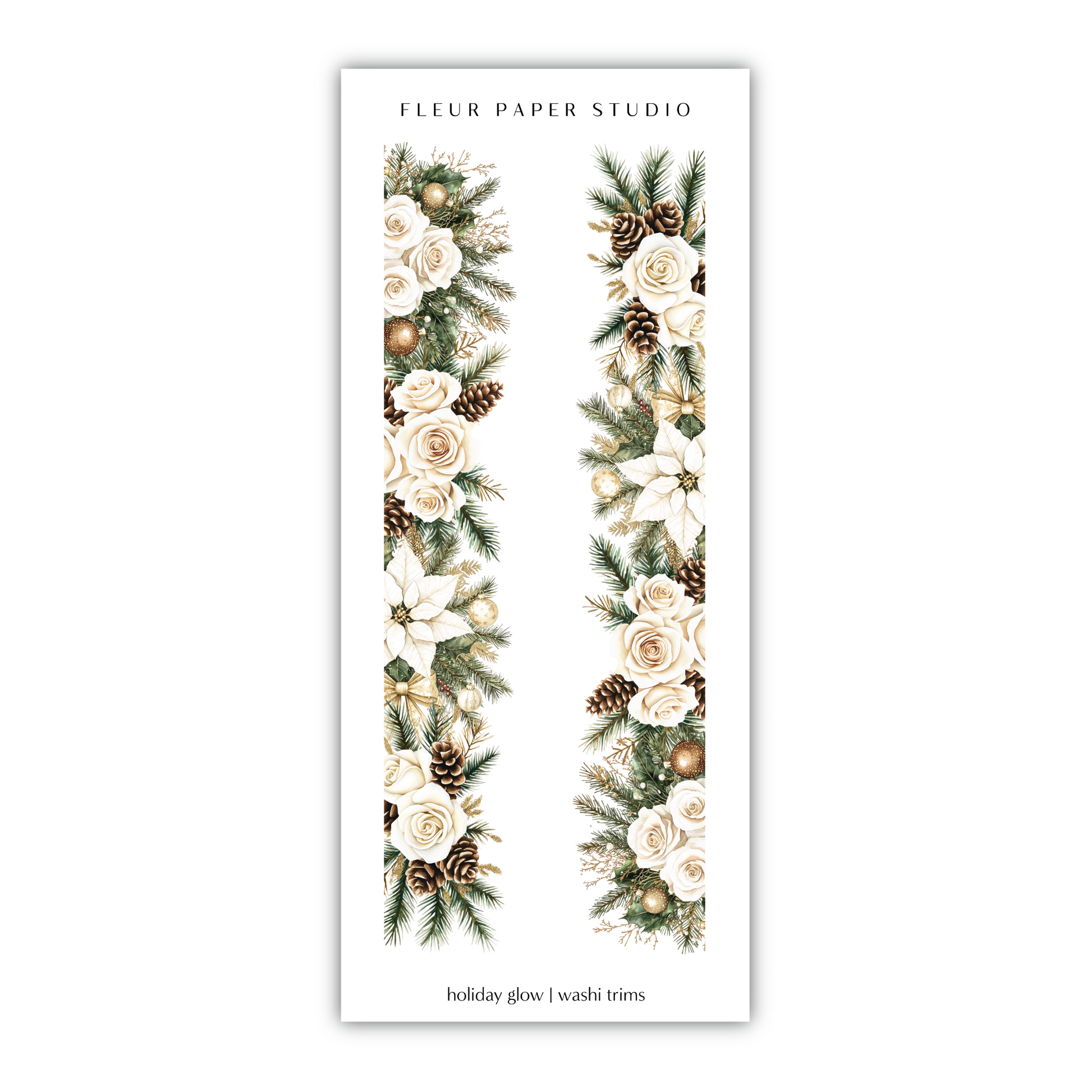 a bookmark with flowers and pine cones on it