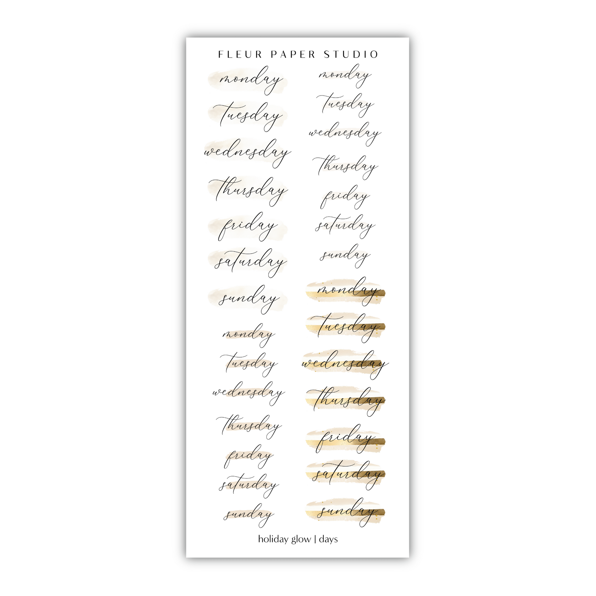 a white and gold bookmark with gold writing on it