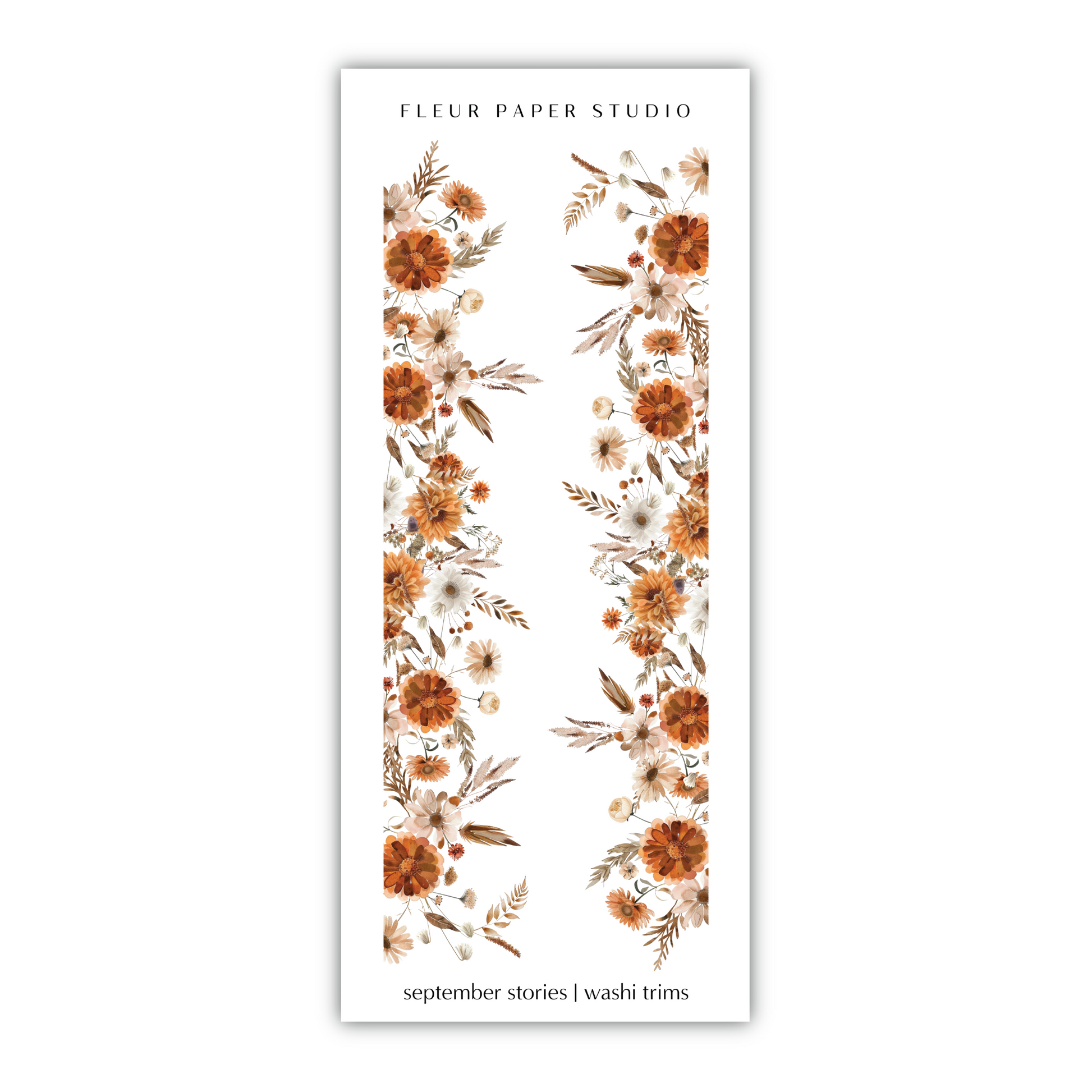 a bookmark with flowers and leaves on it