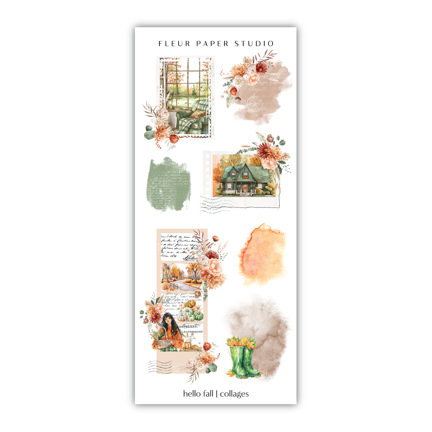 a bookmark with watercolors and flowers on it