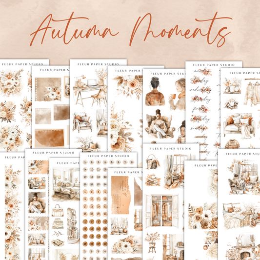 a large collection of autumn moments stickers