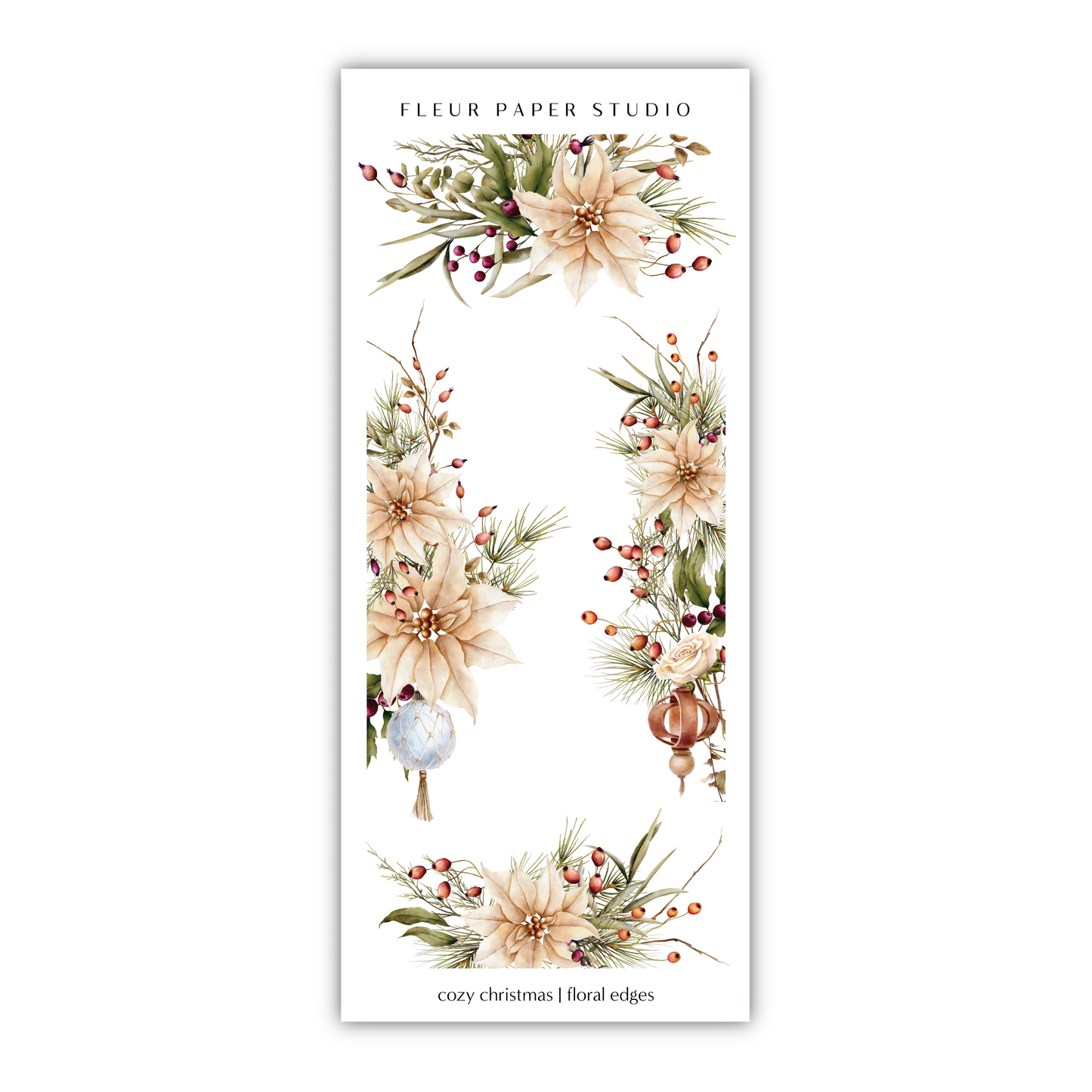 a sticker with flowers and berries on it