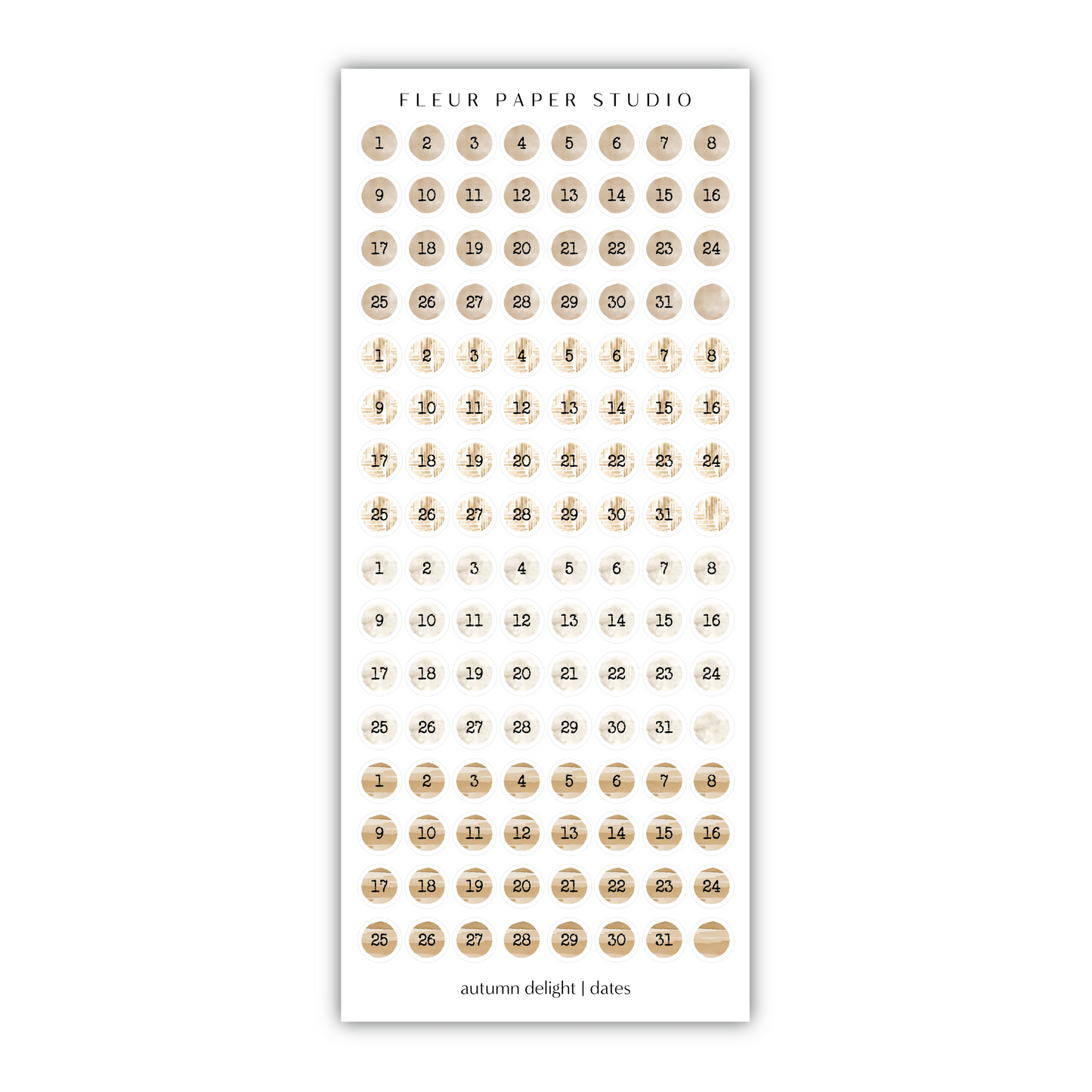 a sticker sheet with gold foil on it