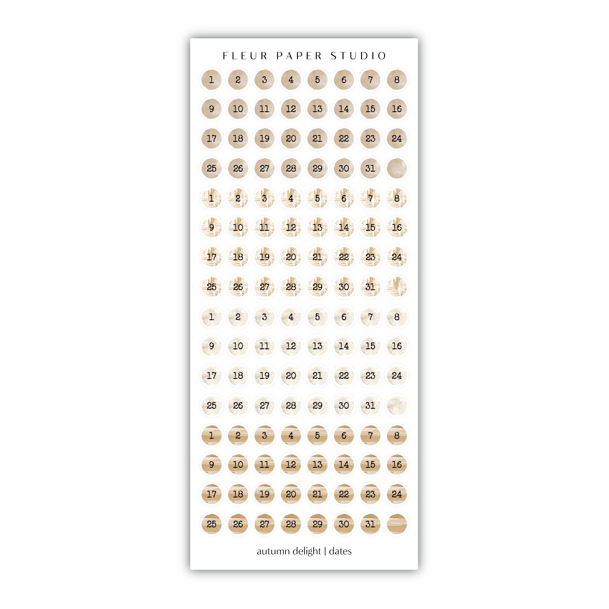 a sticker sheet with gold foil on it