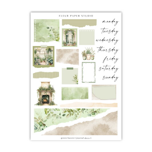 a sheet of green watercolor paper with a picture of a house