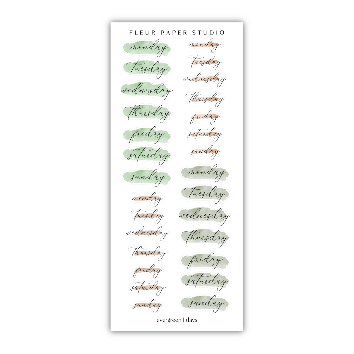 a bookmark with green watercolor writing on it